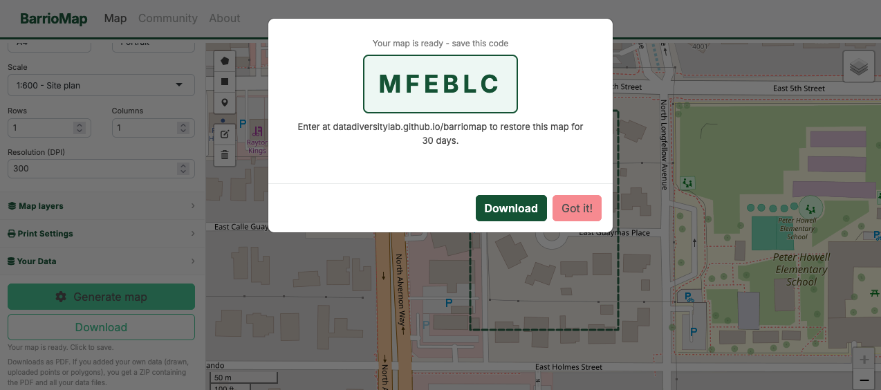 Download from BarrioMap